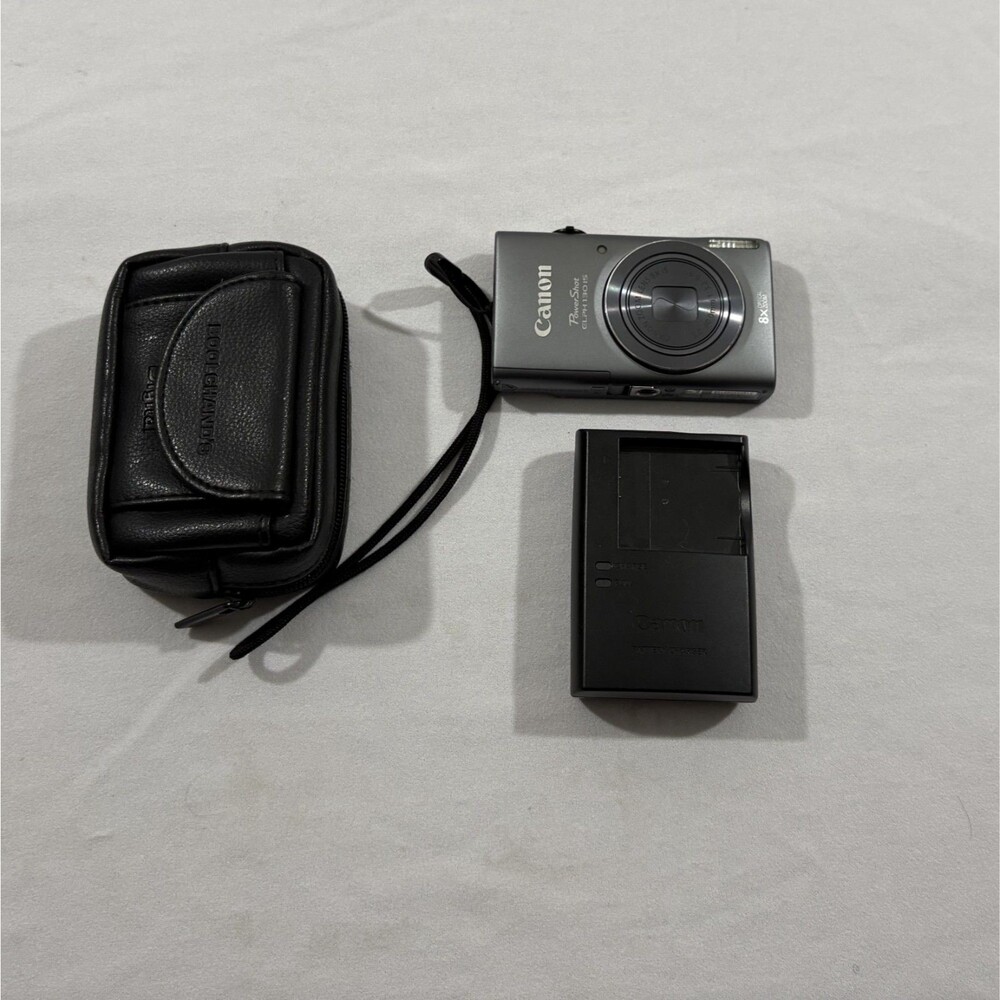 Canon PowerShot ELPH 130 IS 16.0MP Digital Camera Silver Point Shoot Bundle Bag